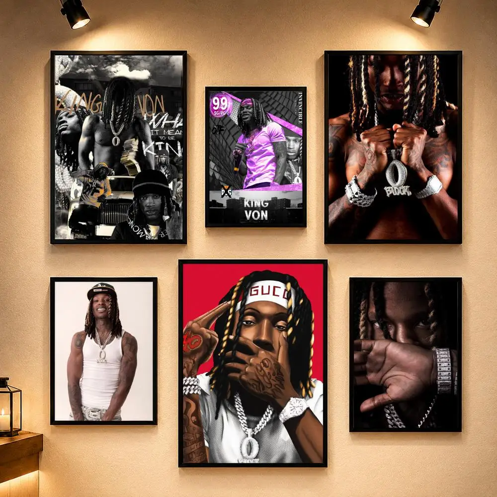 K-King Rapper Von Poster Vintage Retro Anime Poster Stickers Peel and Stick Wall Art Home Decor