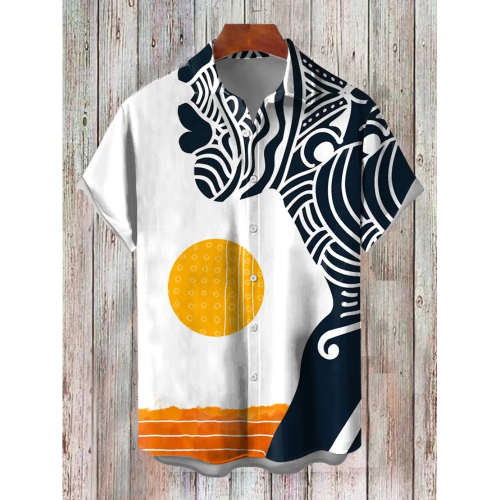 Camisa hawaiana informal para hombre, camisa de manga corta con estampado 3d, ropa transpirable, Verano