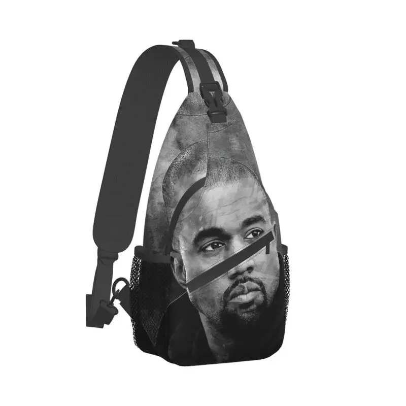 Cantor Kanye West Sling Peito Bolsa tiracolo masculina, mochila de ombro casual para viagem, ciclismo, popular