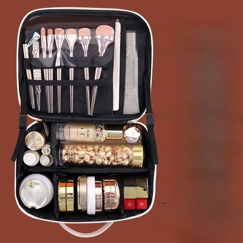 1pcs New Arrival Multi-grid Large Capacity Makeup Bag Portable Travel Cosmetic Storage Bag Fit for Luggage Carry On
