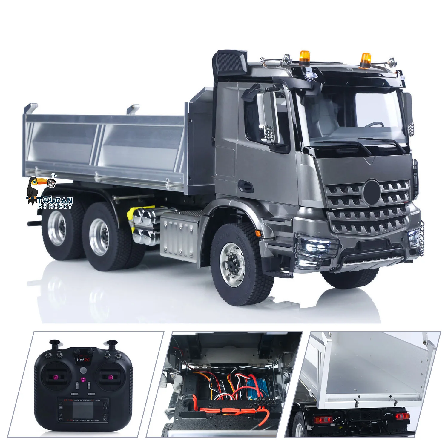 

Новый 2025 1/14 RC гидравлический самосвал 3348 RC Грузовик 6x6 с дистанционным управлением Строительный самосвал Свет Звук 2 скорости Батарея Игрушечная модель