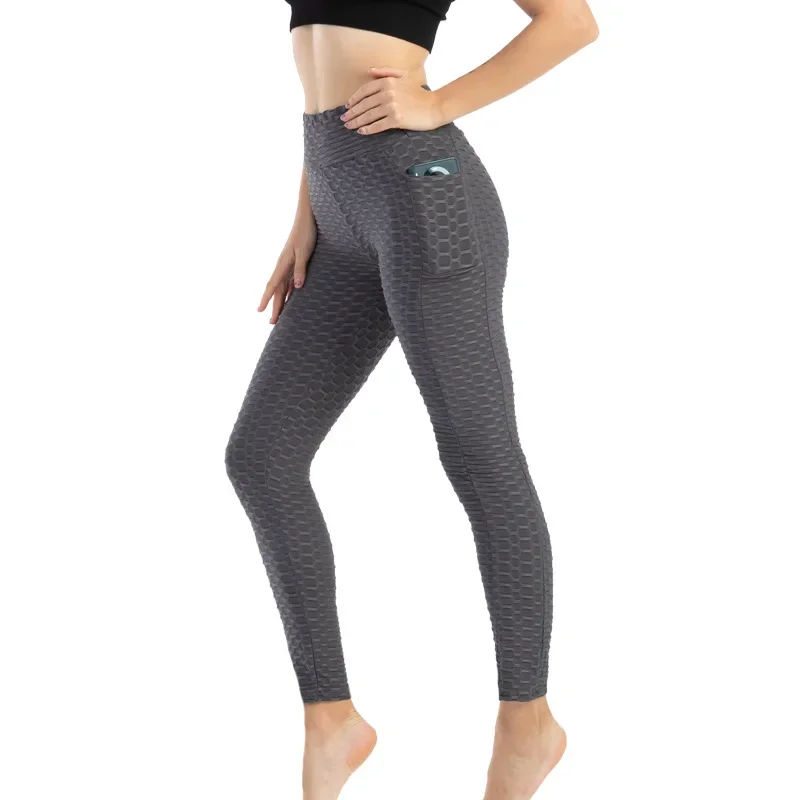 Frauen Mode Tasche Blase Hosen Stretchy Dünne Leggings Gym Laufen Radfahren Fitness Hosen Hohe Taille Hüfte Lift Leggings Weibliche – Detail 6