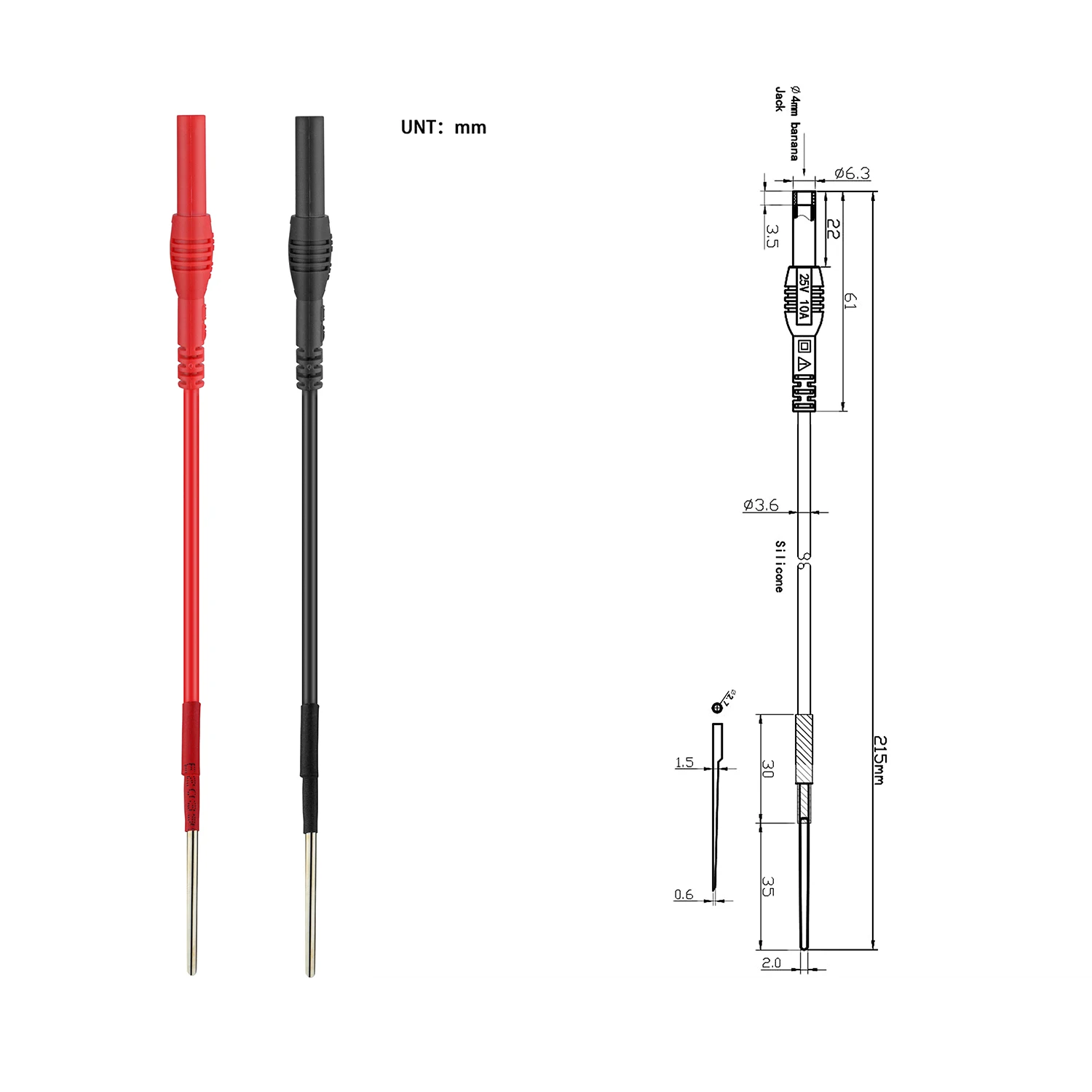 ZIBOO Electronic Specialty 616 Spoon Probe Backprobers,ilicon Flexible Spoon Back Probes, Back Probe Pins Automotive Compatible