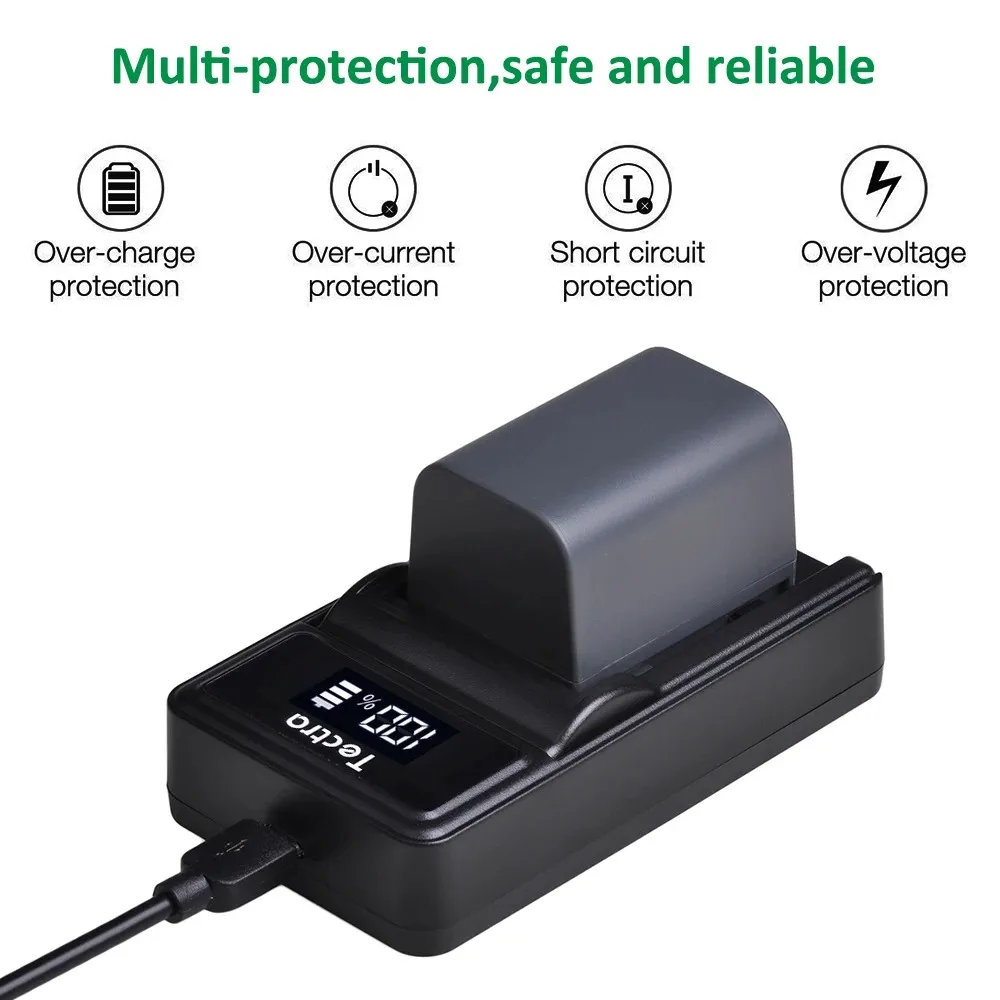 Tectra BP-2L12 BP-2L13 BP-2L14 Canon DC320 Elura 50 Vixia HV20 ZR100 ZR200 ZR300 ZR500 ZR960용 리튬 이온 배터리/충전기