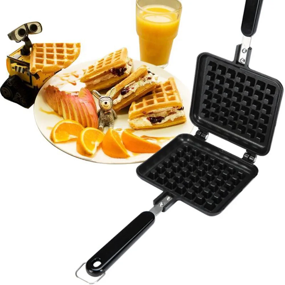 Non-Stick Waffles Maker Machine Kitchen Waffle Baking Mold Gas Pan Doughnut Cake Makers Oven Breakfast Machine Cake Bakeware