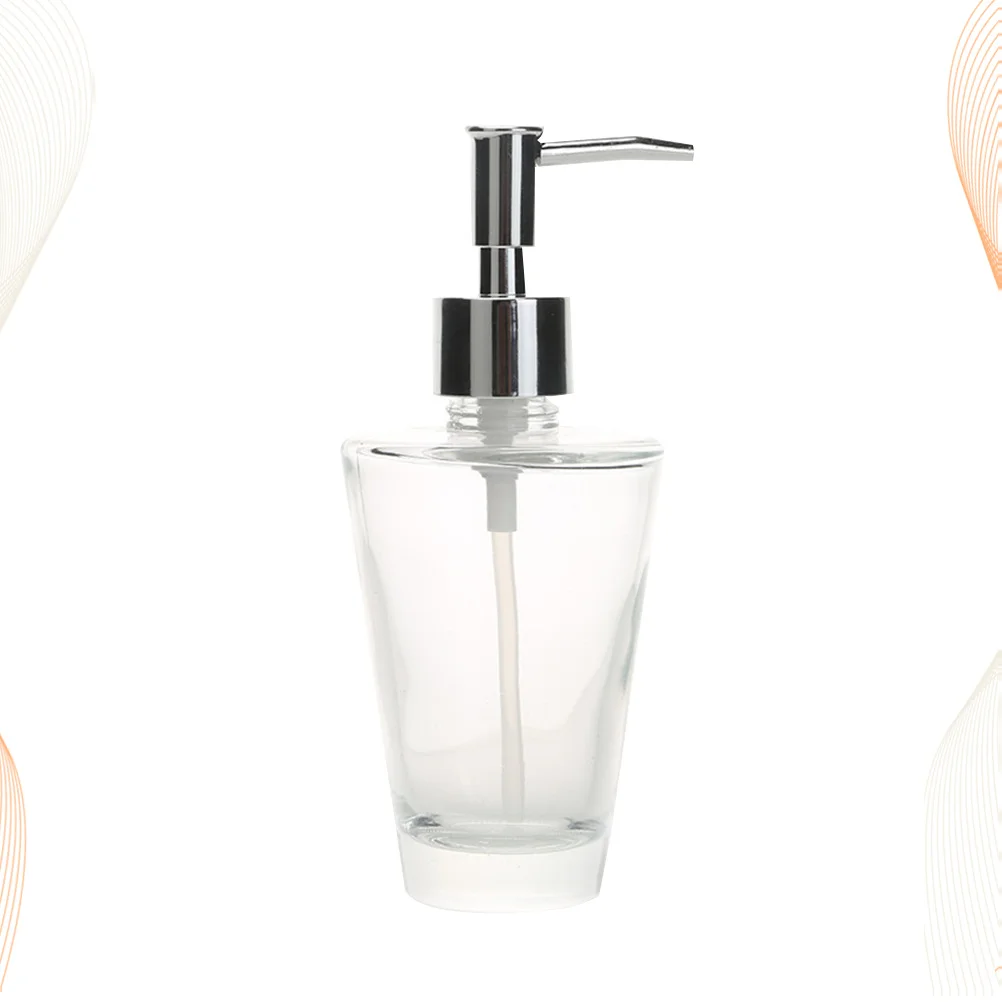 

210ml Pump Bottle Refillable Empty Container Countertop Decorative Lotion Dispenser Bottle Clamp Glass Bottle for Shampoo Shower