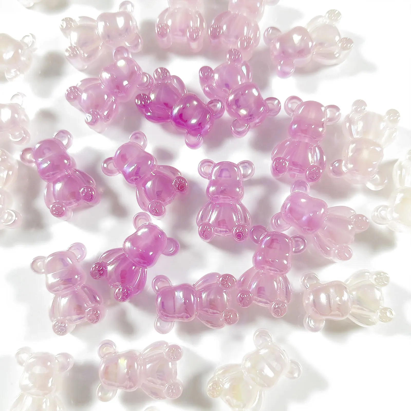 Color Changing Cute Bear Beads For Jewlery Making Bracelet Necklace Phone Chain Keyring Beadable Pen DIY Decorations Accessories view 4
