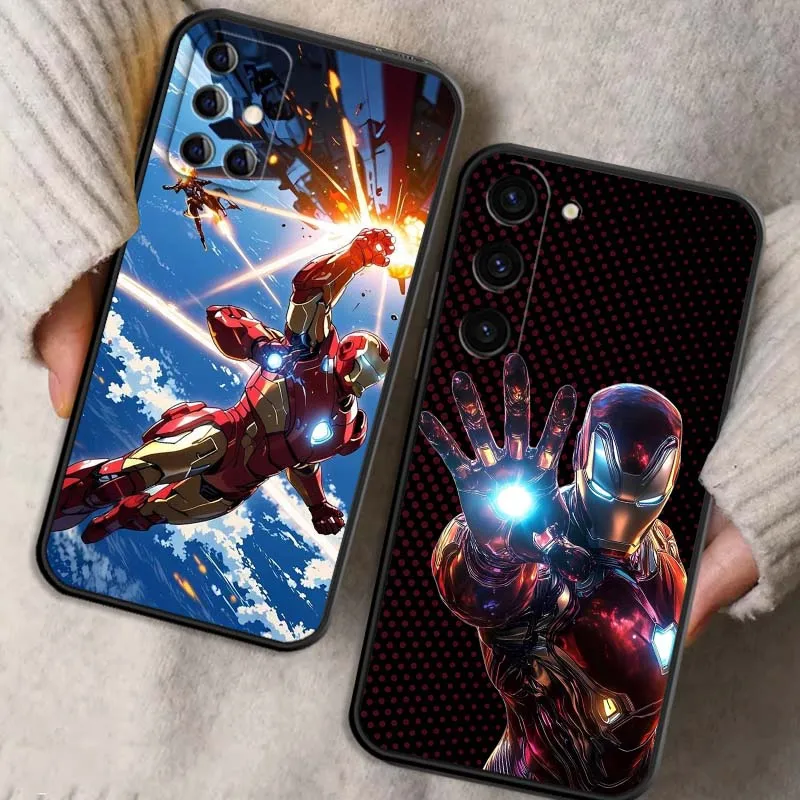 

Marvel Iron Man Creative For Samsung Galaxy S25 S24 S23 S22 S21 S20 S10 Ultra Plus FE 5G Black Soft TPU Cover
