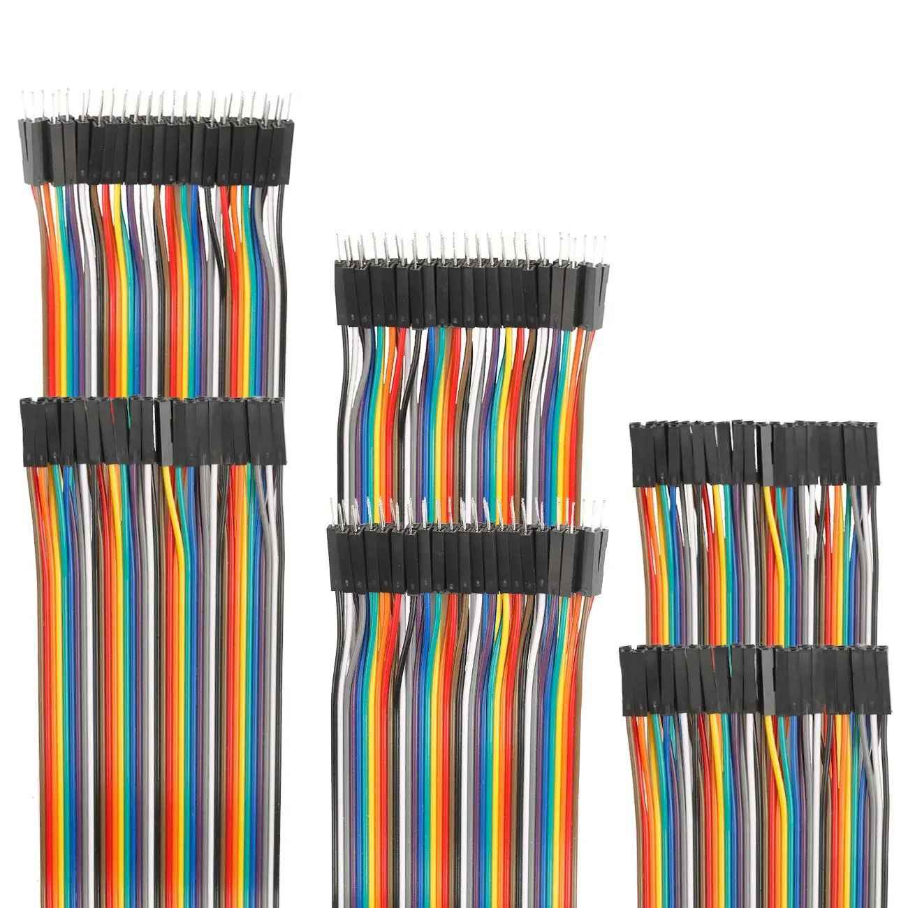 120pcs 10/20cm Dupont Wire 40pin Male to Female, 40pin Male to Male, 40pin Female to Female Breadboard Jumper Ribbon Cables