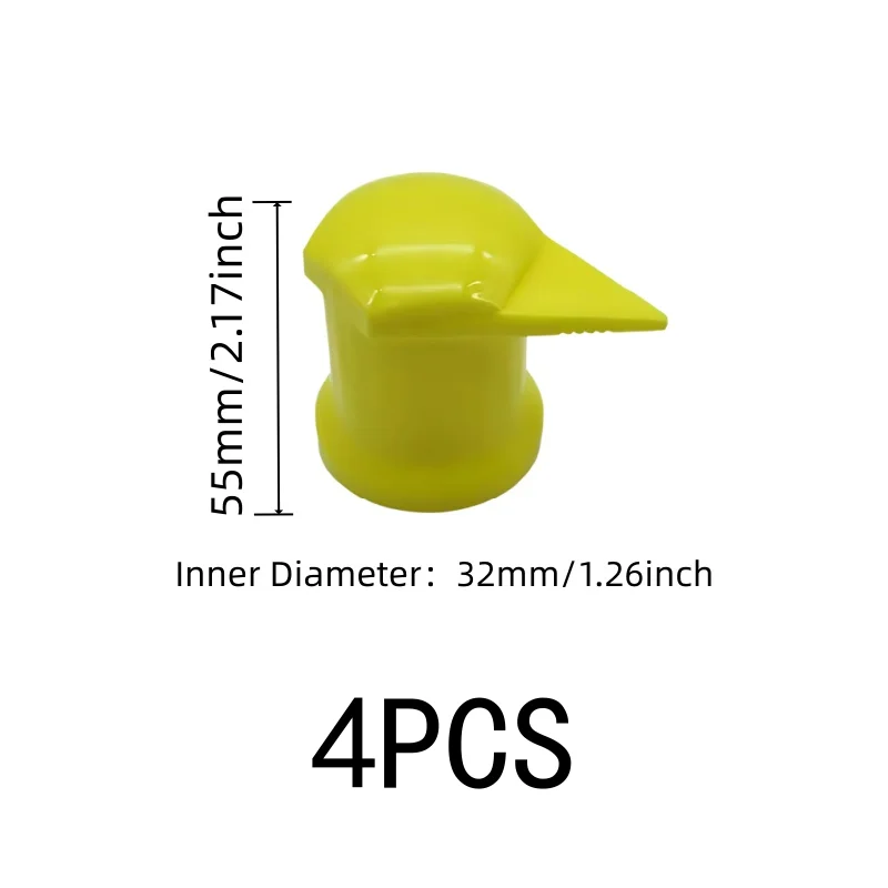 4 pcs 32mm Truck Wheel Pointers, DIY Vehicle Inspection, Easy Snap-On Install, Hexagon Shape Design, Multipurpose