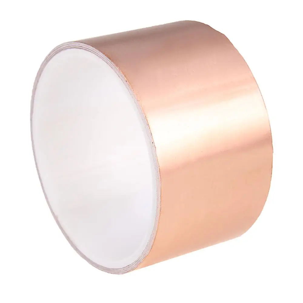 50mmx3m Guitar Copper Foil Tape EMI Shielding Conductive Adhesive Foil Tape for Stained Glass Paper Circuit Electrical Repair