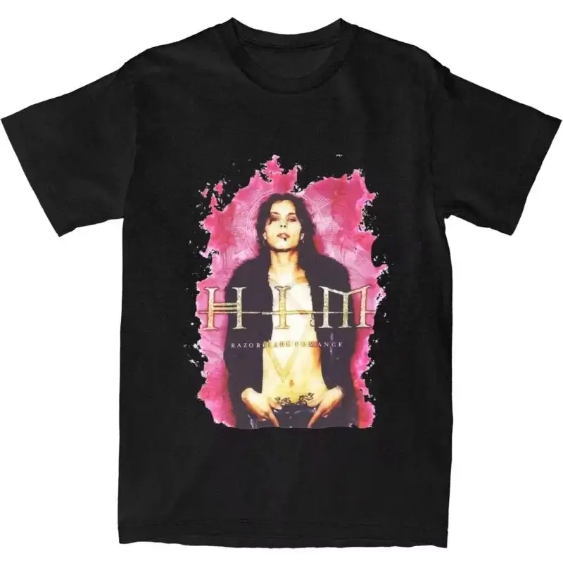 T-shirt Hip Pop Rock Him Band Ville Valo Heartagram Love Metal, T-shirt estiva casual streetwear stampata in cotone a maniche corte unisex