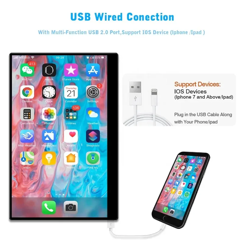 الشركة المصنعة Oem 13.3 15.6 16 17.3 بوصة شاشة محمولة FHD Type-c USB لشاشة ألعاب الكمبيوتر المحمول المحمول 1080p 4K PC شاشة LCD