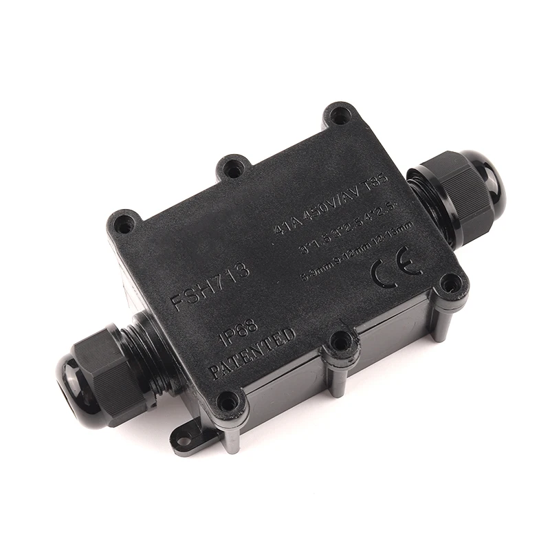 IP68 Waterproof Junction Box Outdoor 2/3/4/5/6 Pin Way Plastic Electrical Junction Box Case With Cable Wire Terminal Connector