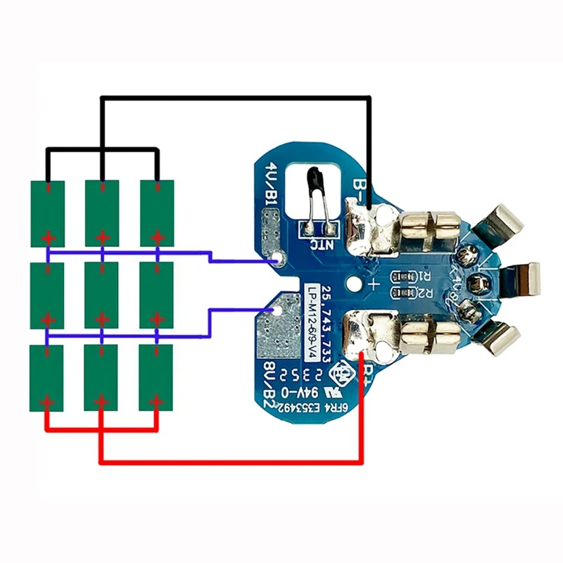 M12 Li-Ion Battery Plastic Case PCB Protection Circuit Board For Milwaukee 12V 48-11-2411 Housing Shell For 9 X 18650