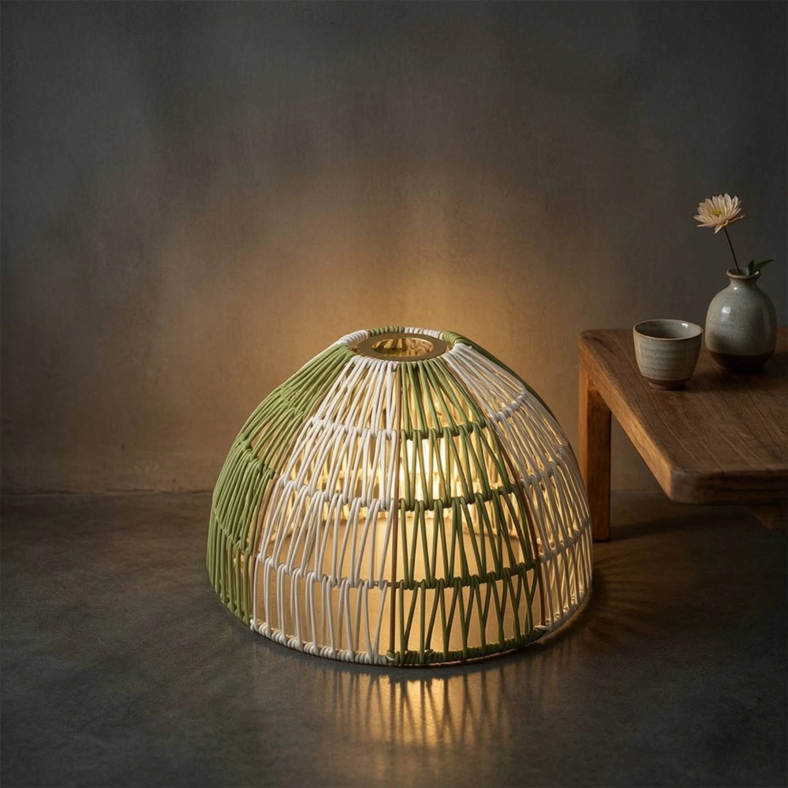 Rattan Lampshade Cozy Boho Lamp Shade Hanging Light Shade Stylish Ceiling Light Cover Lightweight for Living Room, Bedroom