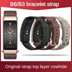 Leather Watch Band with Substitute For B3/B6/B7 Smart Bracelet Series Male Interface Leather Strap 16mm