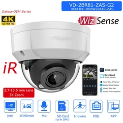 Dahua 8MP WizSense Dome IP Camera OEM replace IPC-HDBW2841R-ZAS 5X Zoom Built-in MIC SD Card Slot Video Surveillance IP Camera