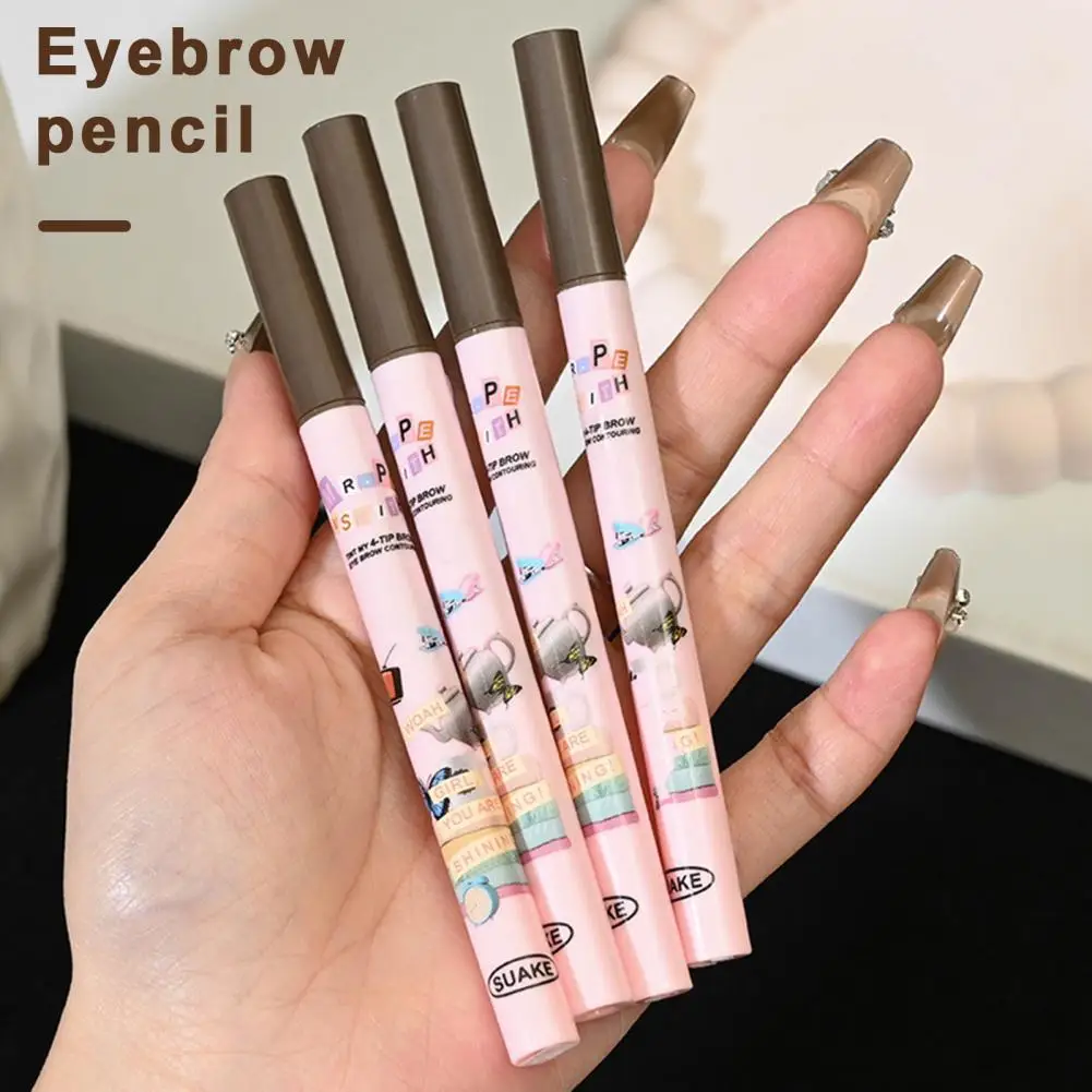 Microblading Eyebrow Tattoo Pen  Waterproof 4 Fork Tip Long Lasting Professional Fine Sketch Enhance Stencil Eye Brows Pencil