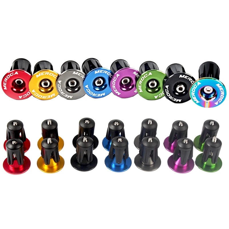 MEROCA Handlebar Cap Mtb Bicycle Handlebar Plugs  Mountain Bike Handle Bar End Bicycle Lock On Grips  Cap Handle Cover Cycling