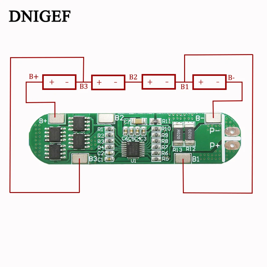 4S 12A 18650 BMS Lithium Battery Protection Board 14.8V 16.8V 4 Cells Li-ion Lipo Polymer Charger Protection PCM/PCB Module