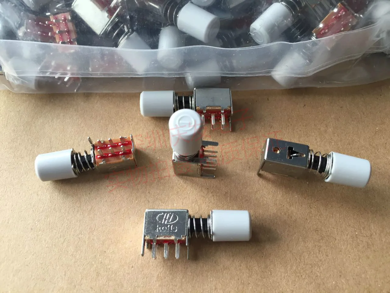 10pcs Straight PS-22F02 6pin with lock self-locking key power switch white cap