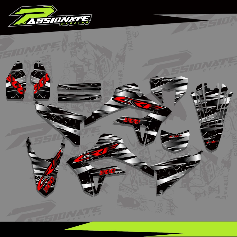 Motocross Backgrounds Graphics Decals StickerKits For Honda CRF 300L 300M CRF300L CRF300M 2021 2022 2023 2024  Custom Decoration