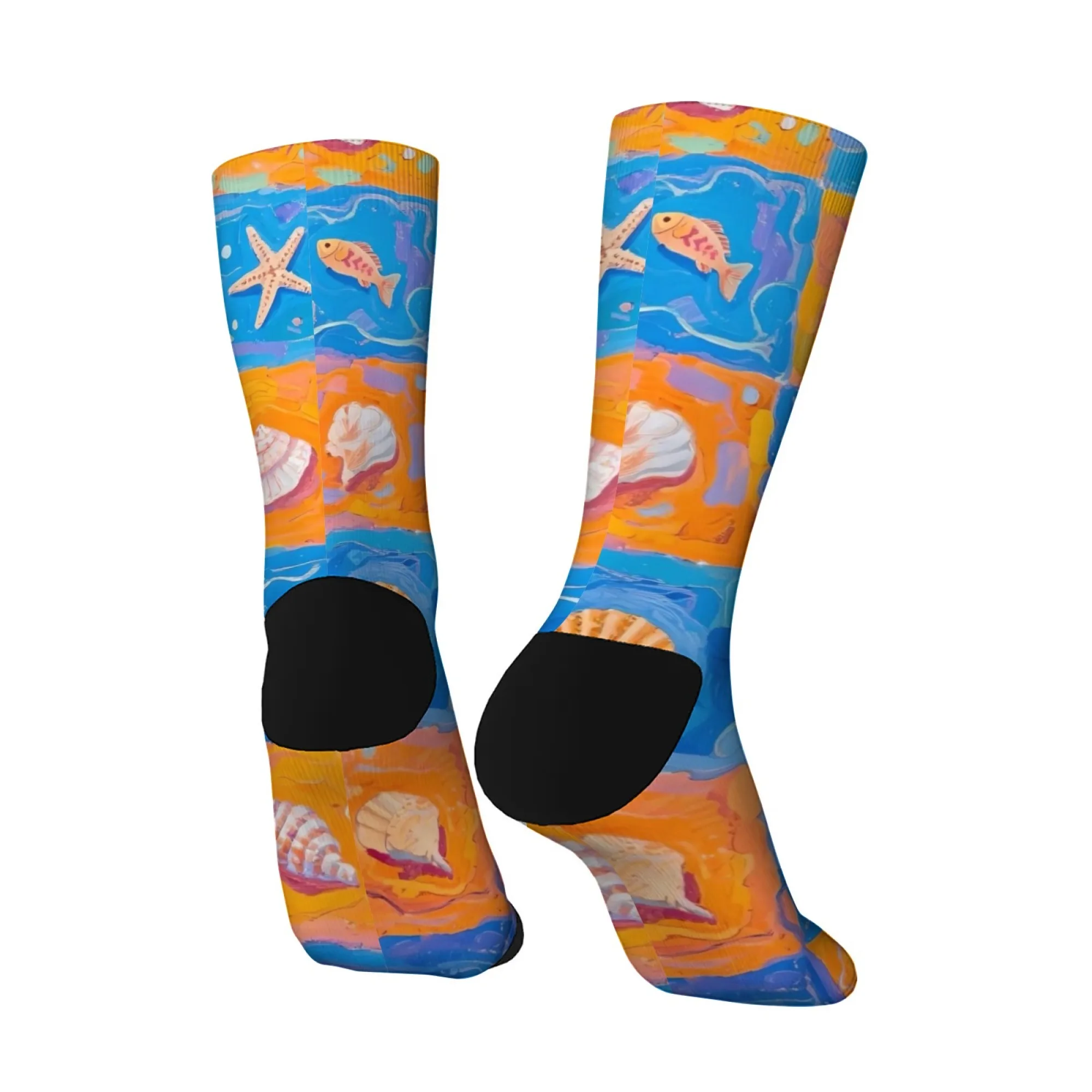 المحيط تحت عنوان النفط اللوحة الفن الجوارب الرجعية موضة الرجال الجوارب تنفس عدم الانزلاق في الهواء الطلق جوارب رياضية غير رسمية الجدة هدية حفلة #4