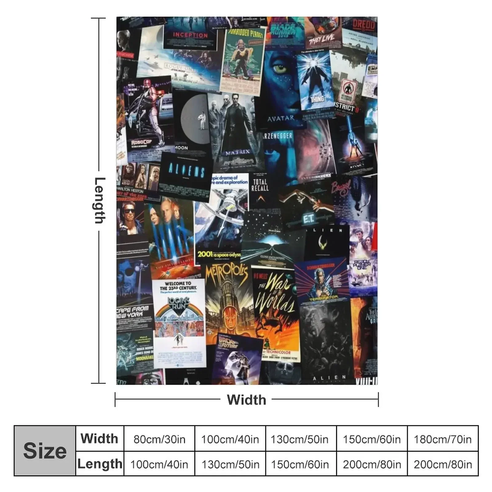 Sci-Fi Movie Posters Throw Blanket christmas decoration Fashion Sofas Flannel warm for winter Blankets