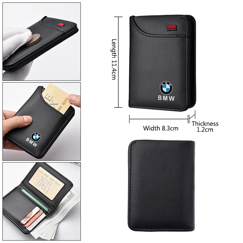 PU Car Mini Wallet Lightweight For BMW M Performance F20 F40 F22 F30 E90 F32 F06 F07 F46 E60 M5 Large-Capacity Wallet Accessory