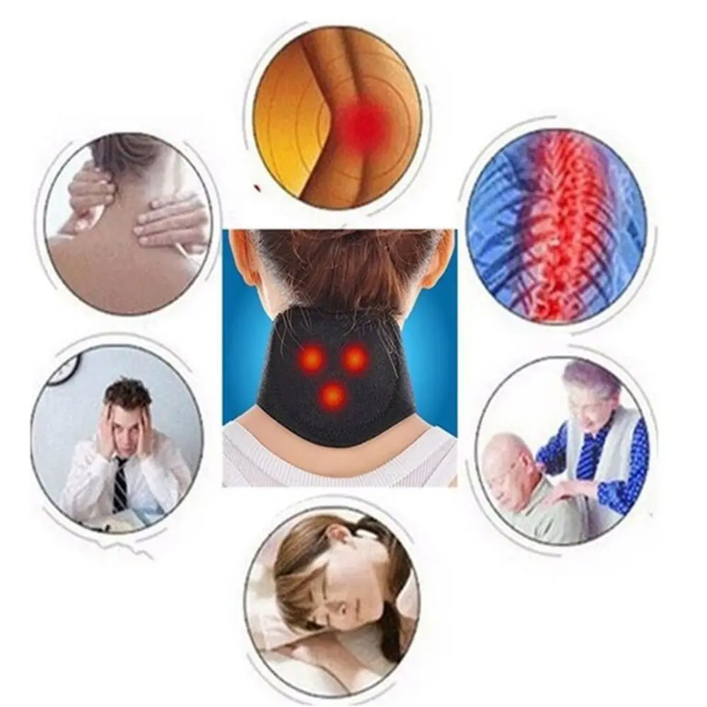 Massager Nek Relaxatie Warmer Cervicale Schijftherapie Zelfverwarmend Pad Nek Zorg Halsband Neksteun Magnetische Nekband