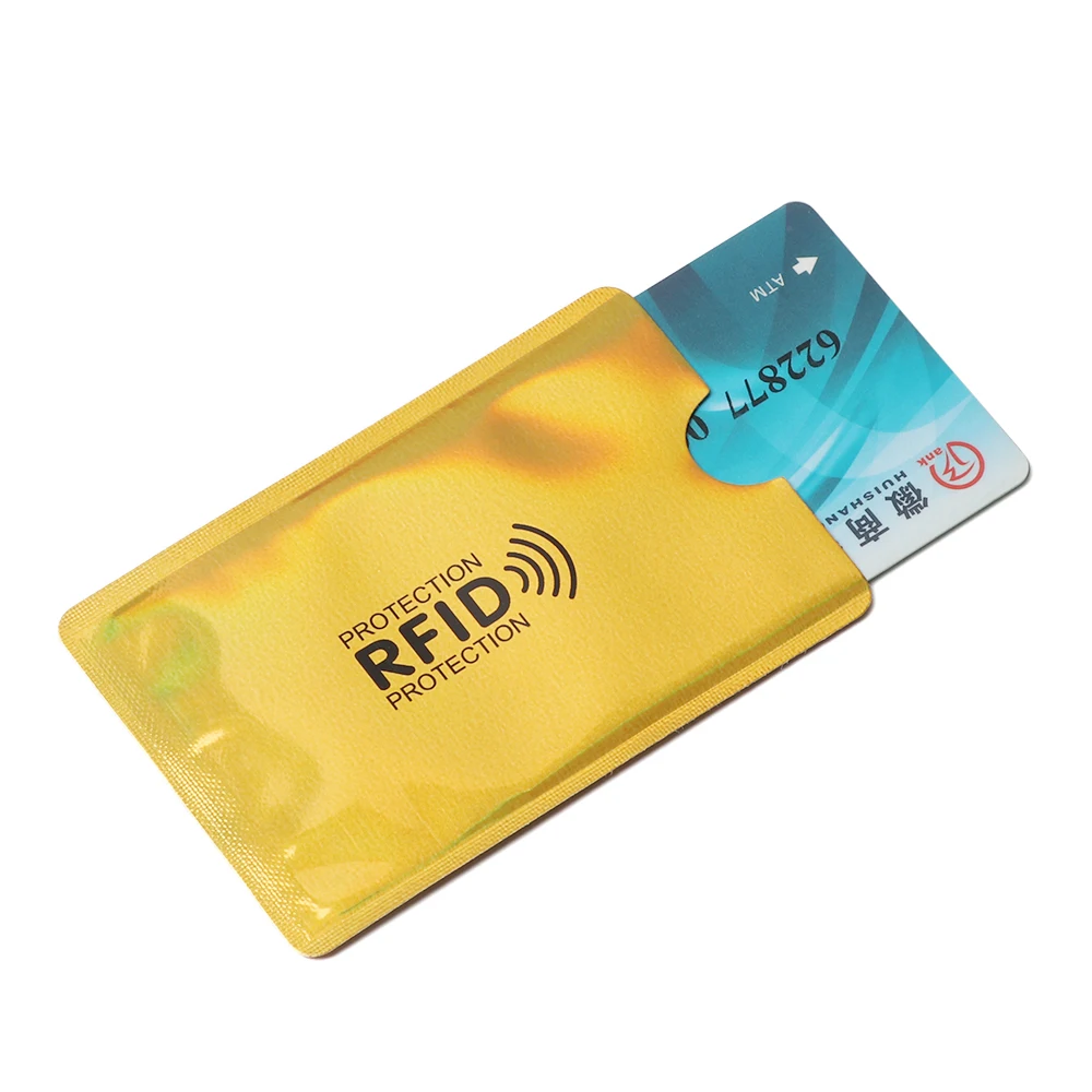 5Pcs Anti Rfid Colors Blocking Reader Lock Card Holder Id Bank Card Case Protection Metal Credit Card Holder Aluminium