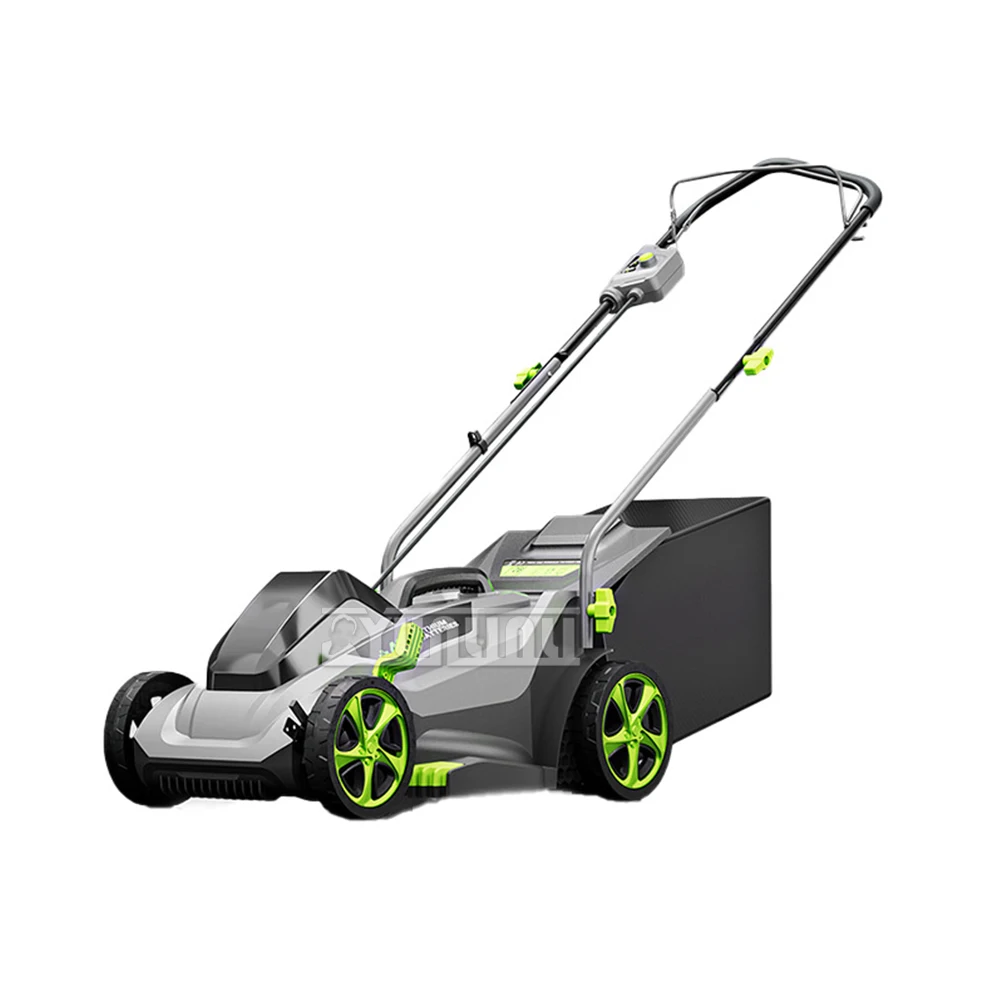 7 Gears Electric Lawn Mower 40V4Ah Brushless Lawn Cutting Machine Hand Push Lithium Battery Lawn Trimmer 900W 3300RPM