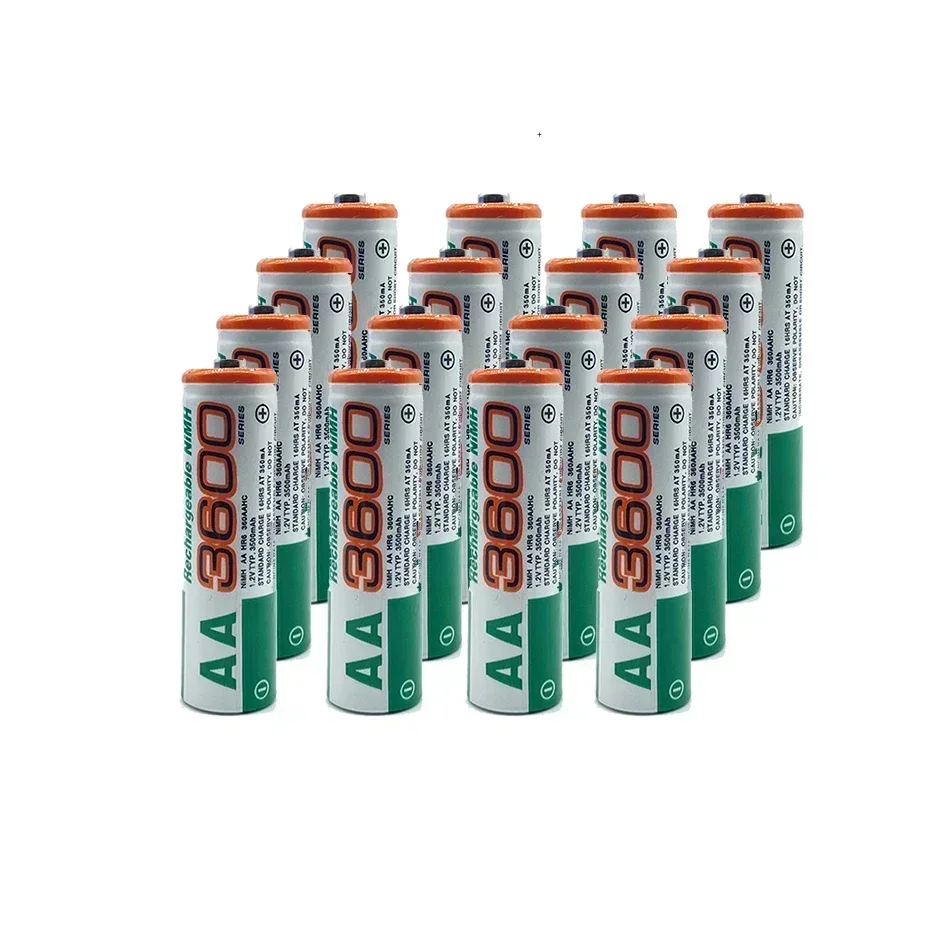 100% new AA battery 3600 mAh rechargeable battery, 1.2 V Ni-MH AA battery, suitable for clocks, mice, computers 2