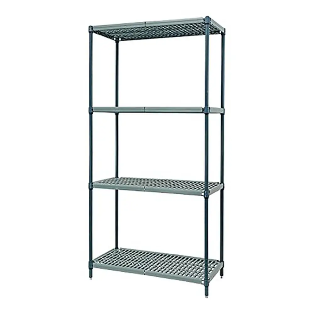 4-Tiered Industrial Warehouse Wire Storage Rack Organizer Hospital Convenience Store NSF Certified Heavy Duty Adjustable Green