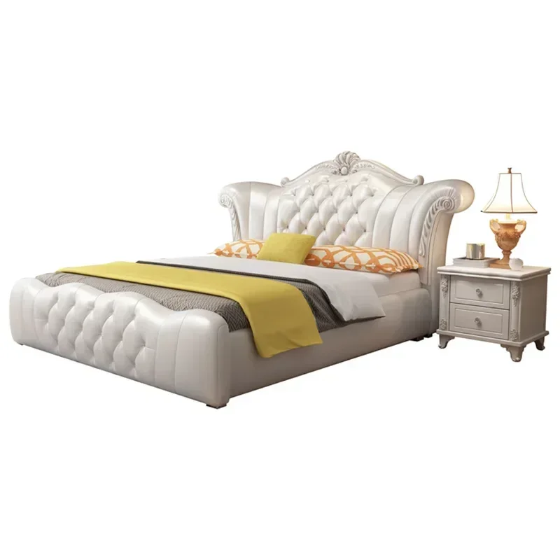 Drawers Girls Double Bed Headboard Pink Elegant Matrimonial Modern Bed Storage Luxury Italian Cama Matrimonial Bedroom Furniture