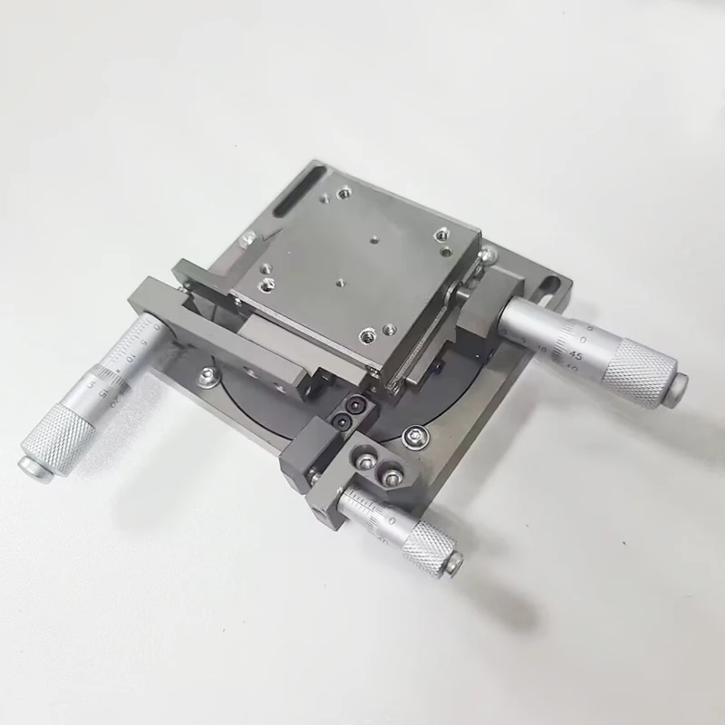 

Metal Bench Drill Slide Micrometer Hand-adjustable Cross Rotary Slide XYR Three-dimensional Workbench Three-axis