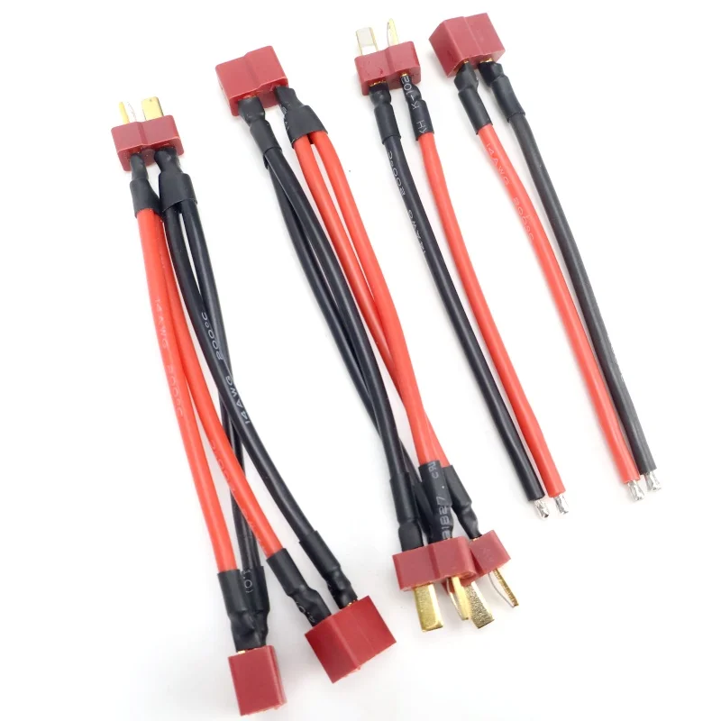 Arnés de enchufe en T, Cable conector de batería paralelo, extensión Dual, divisor Y, Cable de silicona para Rc DIY Quadcopte, modelo de ala fija