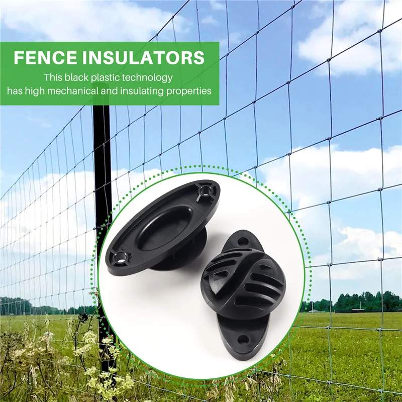 

-AT37 Fence Insulator Horse Cattle Animal Electric Fence Accessories Hemispherical Insulator Electronic Fence Accessor 50Pcs