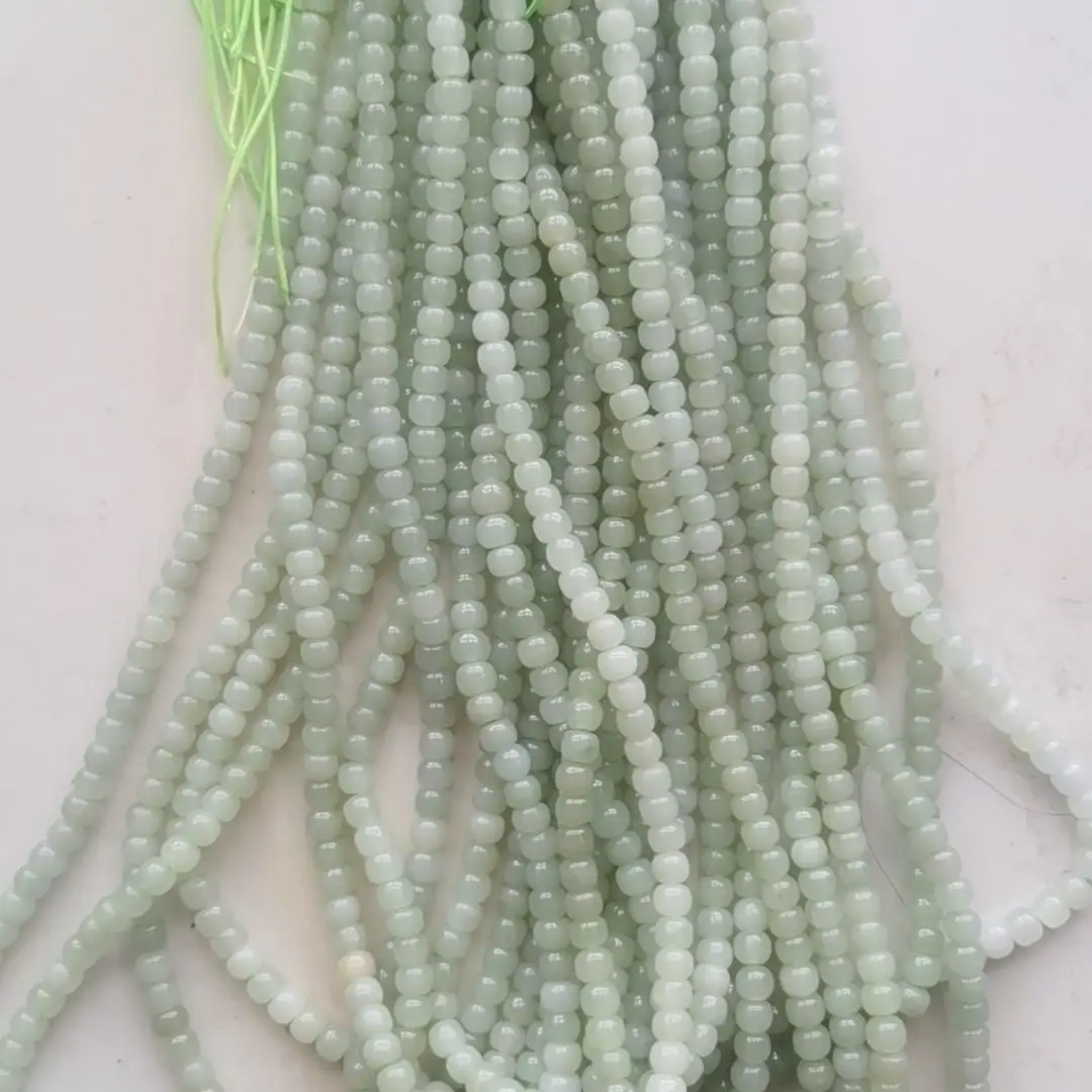 

Xinjiang Hetian Jade Clear Water Green Necklace Lake Green 6mm 108 Multi-circle Bracelet Lanyard