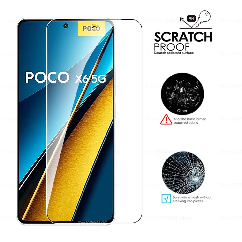 6in1 Lens Tempered Glass For Xiaomi Poco X6 5G Protective Glass Screen Protector Little Poko X6 X 6 Pro Pocox6 X6Pro Cover Film