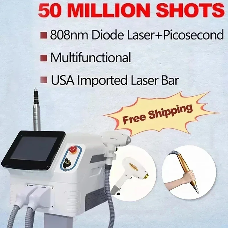 2024 Newest 808Nm Diode Laser Hair Removal Machine 3 Wavelength Hair Removal Laser Picosecond Laser Tattoo Removal Nd Yag Lase