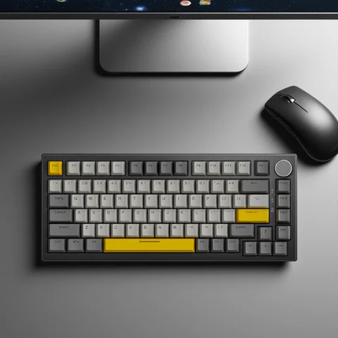 AJAZZ AK820/AK820Pro Mechanical Keyboard TFT Screen Multifunctional Knob Gaming Keyboard Wired/2.4GHz/BT Connect PC Keyboard