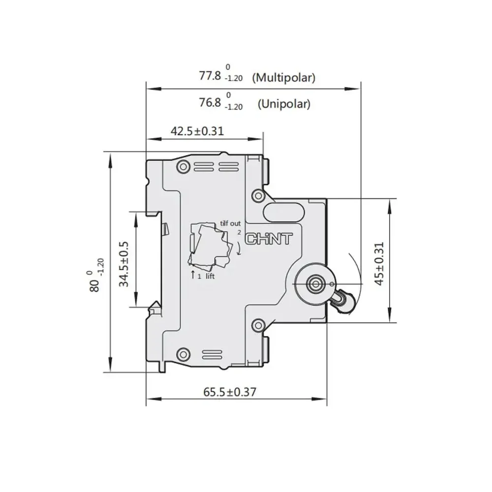 CHINT MCB NXB-63 2P 2A 10A 16A 32A 40A 63A Miniature Circuit Breaker C Curve AC 230/400V DIN Rail Mounting Miniature Household