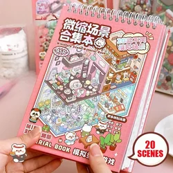 Cartoon Forest Village 20 Scenes DIY 3D Stickers Pocket Chalet Scene Book Stacking Stickers Birthday Gift Children Students