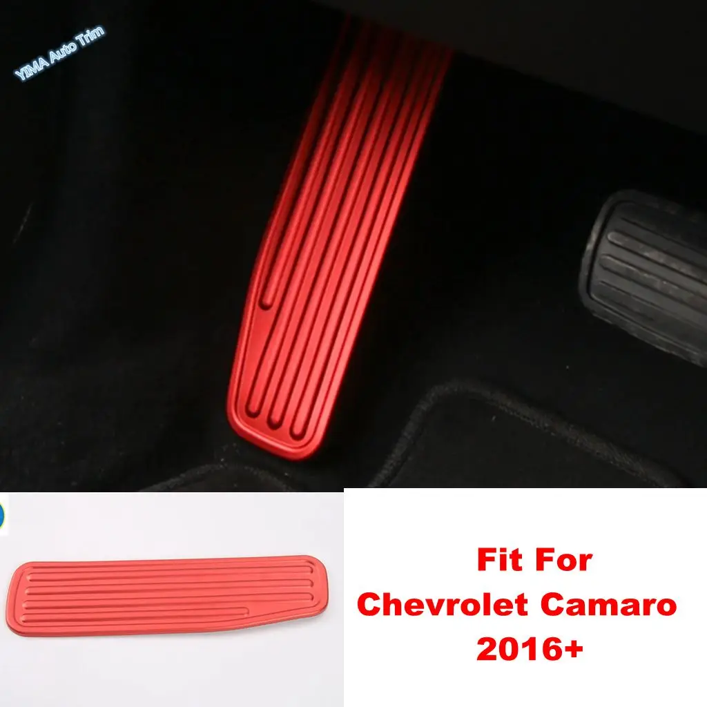 

Matte / Red Auto Left Foot Rest Pedal Decor Frame Cover Trim Metal Accessories Fit For Chevrolet Camaro 2016 2017 2018 2019 2020