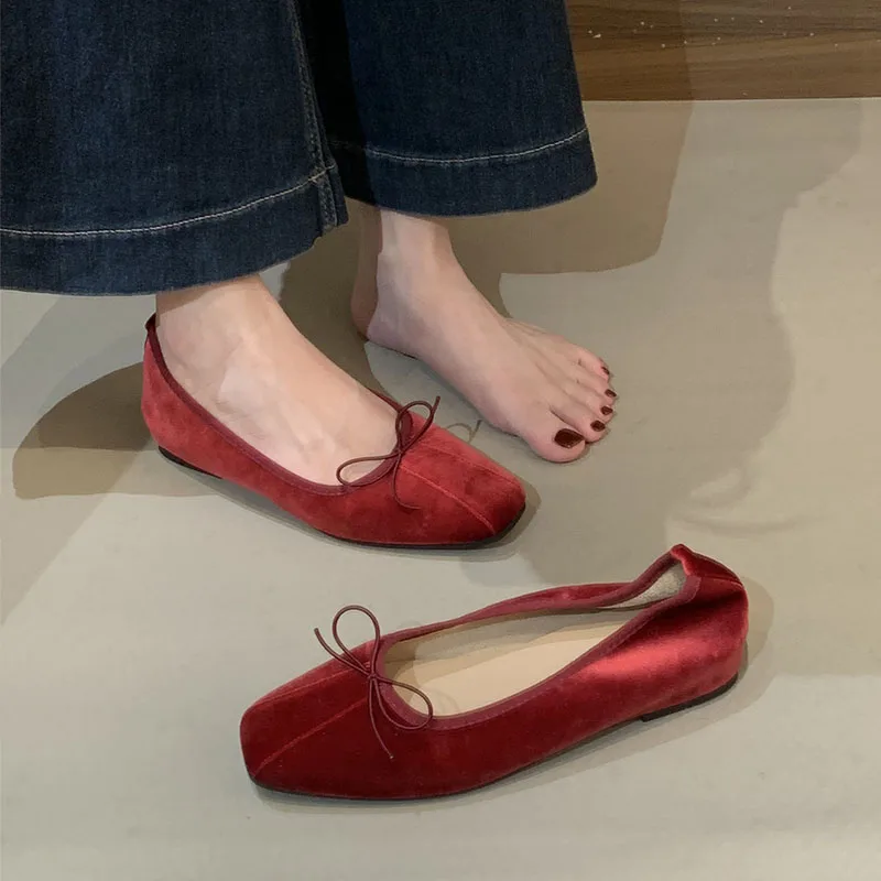 Modische Damen-Seidenballerinas mit Erhöhter Sohle, Schmetterlingsknoten, Flache Ballerinas für Damen, Frühling/Herbst Neuheit – Detail 9