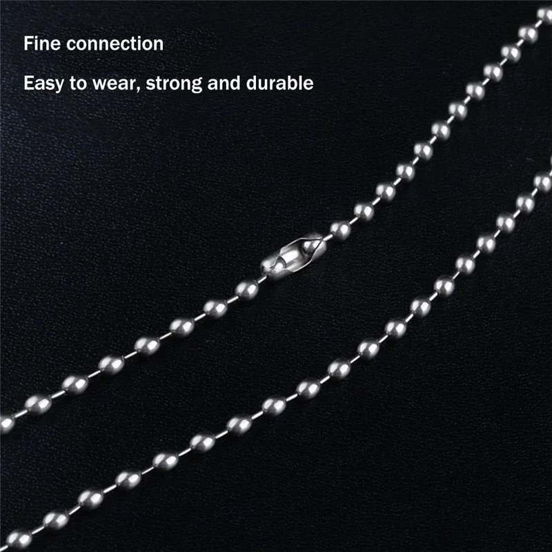 Pure Titanium Chain Necklace Glass Bead Chain Pendant is Not Easy to Rust Simple Light Weight Titanium Alloy Bracelet-B