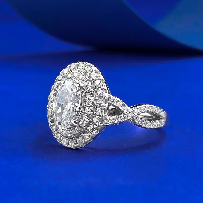 Ebay AliExpress Cross Border Hot Sale S925 Silver European and American Style Ring Popular Wedding Engagement Finger Ring