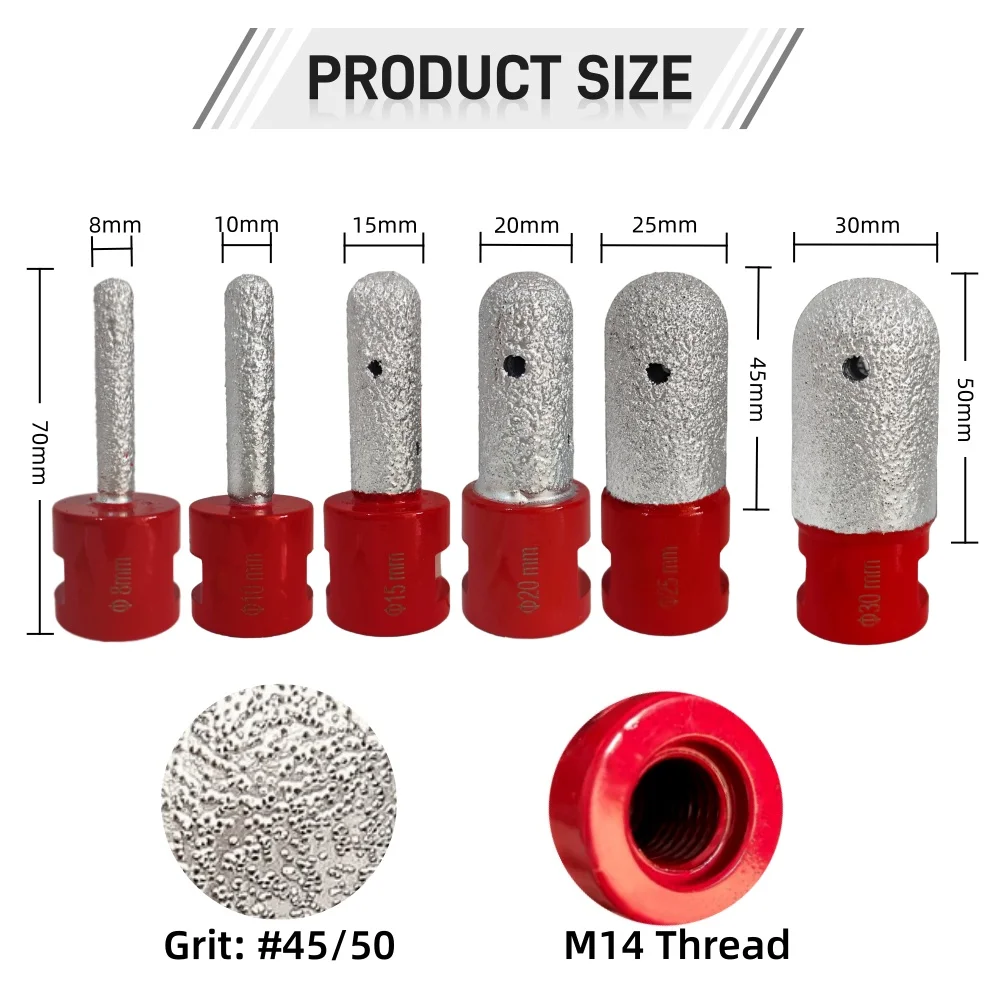Diamond Finger Milling Bits M14 Thread Grinding For Tile Ceramic Porcelain Marble Dia 8/10/15/20/25/30mm Diamond Milling Bit